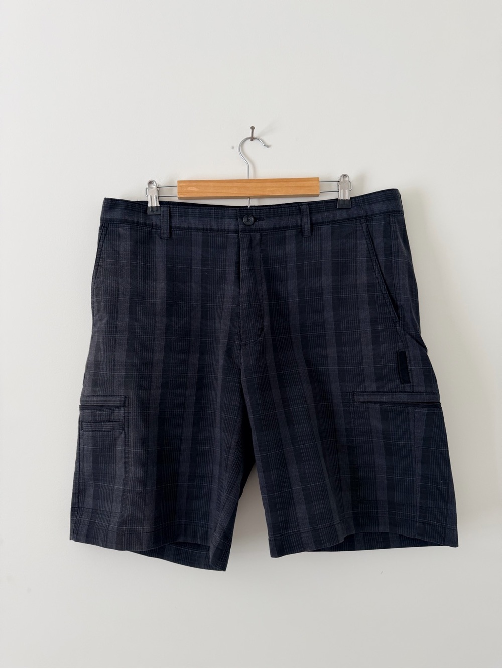 Greg Norman Collection Black Plaid Golf Shorts